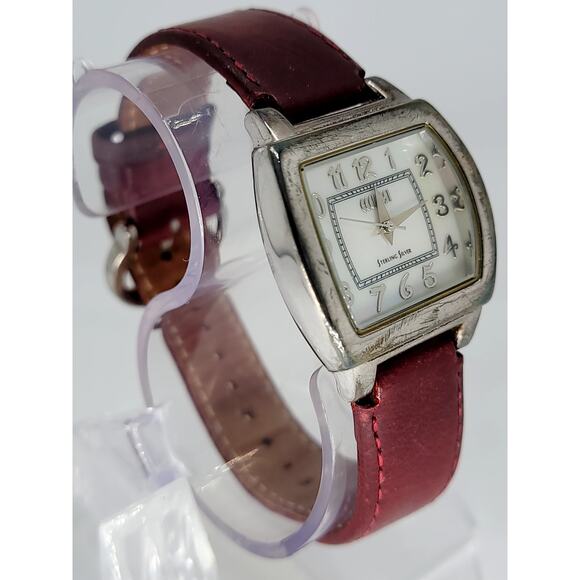 Vintage ECCLISSI Sterling Silver Watch with Maroon Leather Strap main image 6